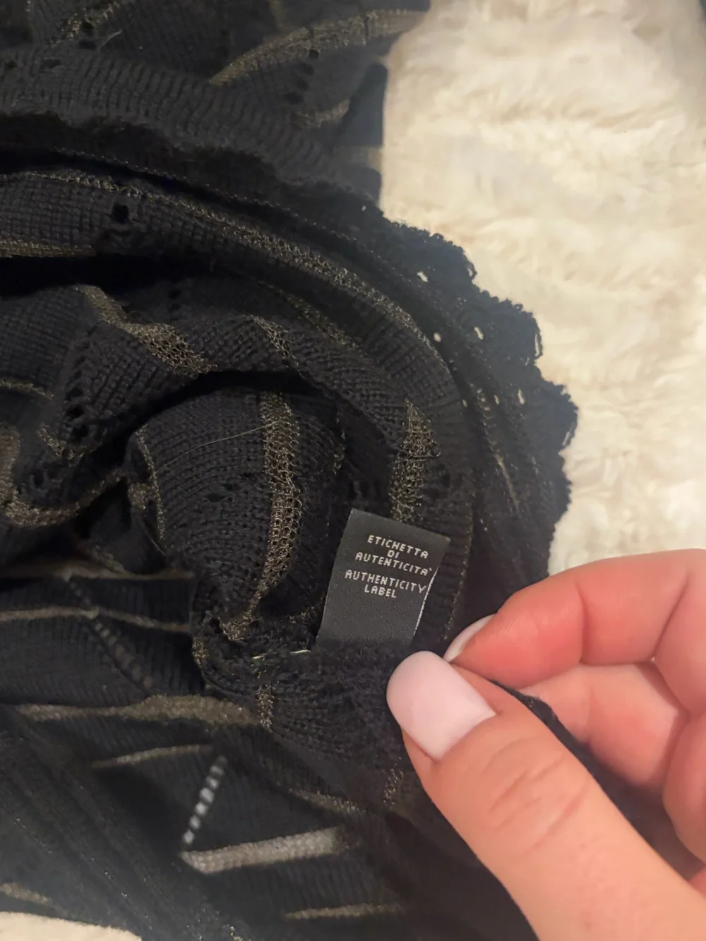 Gianfranco Ferre Black Striped Off-the-Shoulder Knit Sweater